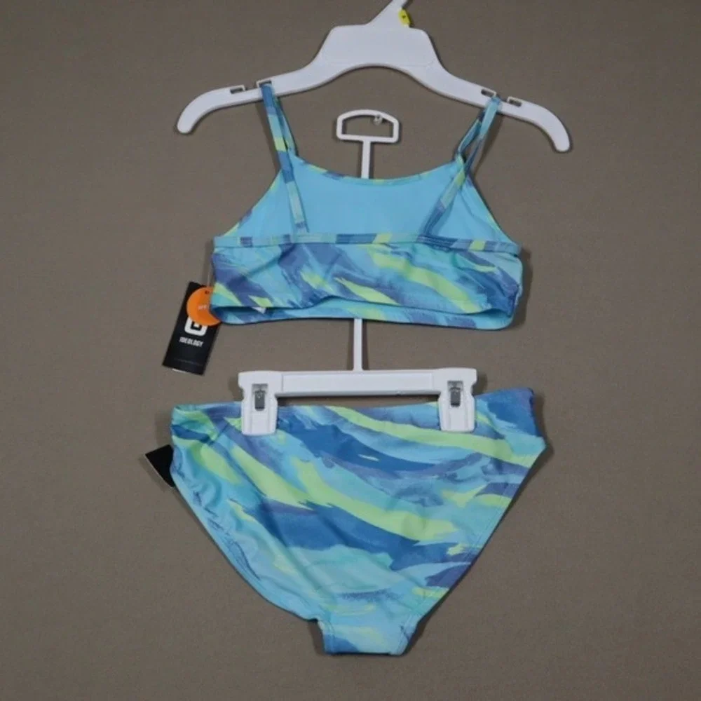 Ideology‎ Big Girls Brushstroke Bikini, Sleeveless 2 Pc Swimsuit - Blue - Size M